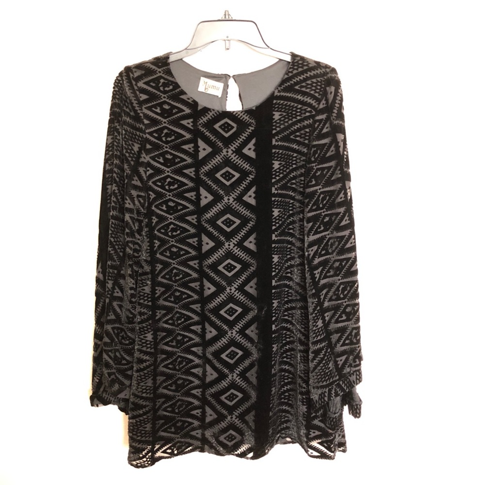 Show Me Your Mumu Black velour tunic small